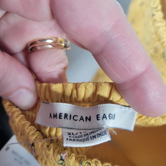 American Eagle Outfitters Women Backless Yellow Ditzy Floral Halter Size XL - Picture 7 of 12